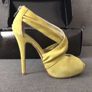 Lime suede heels